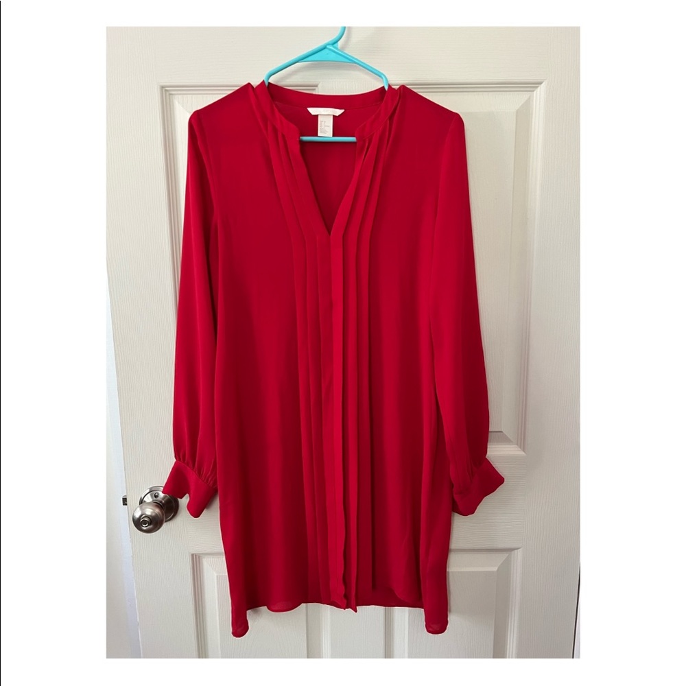 Deep red H & M tunic dress
